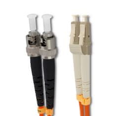 Qoltec LC/UPC optikai szálas kábel - ST/UPC | Multimode | 50/125 | OM2 | Duplex | 3m