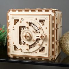 UGEARS 3D fából készült mechanikus puzzle széf