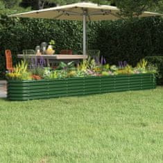 shumee zöld porszórt acél kerti ültetőláda 332 x 40 x 36 cm