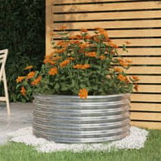 shumee ezüstszínű porszórt acél kerti ültetőláda 80 x 80 x 36 cm
