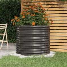Greatstore antracitszürke porszórt acél kerti ültetőláda 80 x 80 x 68 cm