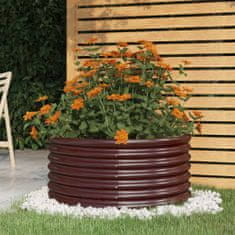 Greatstore barna porszórt acél kerti ültetőláda 80 x 80 x 36 cm