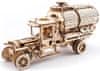 UGEARS 3D fából készült mechanikus puzzle UGM-11 teherautó tartálykocsival