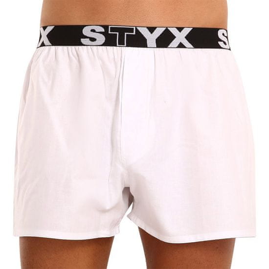 Styx Fehér férfi klasszikus boxeralsó sport gumi (B1061)