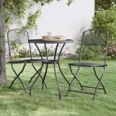 Greatstore 2 db antracitszürke expandált fém összecsukható kerti szék