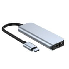 Tech-protect V2 HUB adapter 2x USB / USB-C / HDMI, szürke