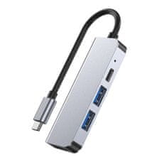 Tech-protect V2 HUB adapter 2x USB / USB-C / HDMI, szürke