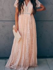 OMG! női csipke maxi ruha Esposa rózsaszín S
