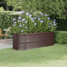 shumee barna porszórt acél kerti ültetőláda 224x80x68 cm