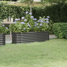 shumee antracitszürke porszórt acél kerti ültetőláda 152x40x36 cm