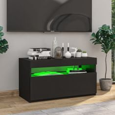 shumee fekete TV-szekrény LED-világítással 75 x 35 x 40 cm