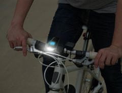 Trizand ISO 12044 Vízálló LED kerékpár lámpa USB, sebességmérő, elektromos csengő 150db
