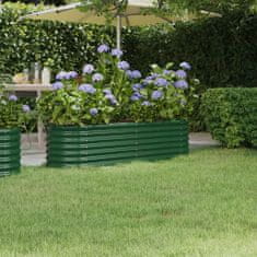 shumee zöld porszórt acél kerti ültetőláda 152x40x36 cm