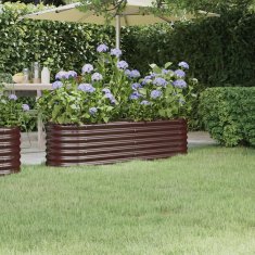 shumee barna porszórt acél kerti ültetőláda 152x40x36 cm