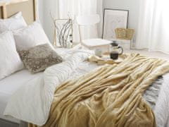 Beliani Mustársárga pamut ágytakaró 200 x 220 cm SAITLER