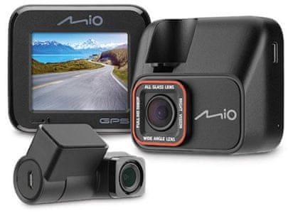 autós kamera mio mivue c588t dual ips kijelző éjjellátó érzékelő full hd video felbontás 3 tengelyes érzékelő hátsó kamera széles látószög könnyű telepítés fotó üzemmód automatikus bekapcsolás