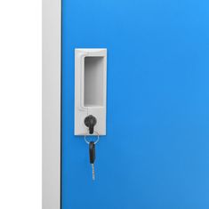 shumee 5 db világosszürke-kék acél zárható szekrény 90 x 45 x 92,5 cm 