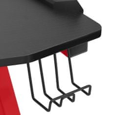 Greatstore fekete-piros Y-lábú LED-es gamer asztal 110 x 60 x 75 cm