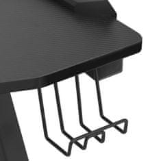 Greatstore fekete Y-lábú LED-es gamer asztal 110 x 60 x 75 cm