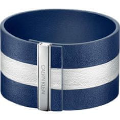 Calvin Klein Kék-fehér bőr karkötő Rebel KJ9KWB09010 (Méret 6 cm - XS)