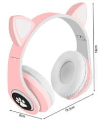 BigBuy Cicafüles vezeték nélküli fejhallgató - rózsaszín-fehér (THM) (BBJH) (BBV) (BBD)