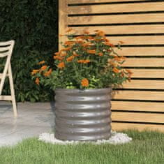 shumee szürke porszórt acél kerti ültetőláda 40 x 40 x 36 cm