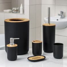 MUVU 6 darabos fürdőszobai tartozék készlet, fekete színben, WC-hez