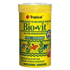TROPICAL Bio-vit 100ml/20g növényi összetevőkben gazdag haltáp akváriumi halak számára