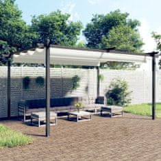 Greatstore krémszínű kerti pavilon behúzható tetővel 4 x 3 m