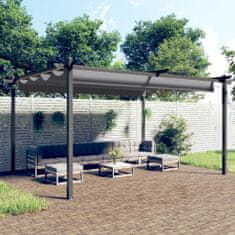 Vidaxl antracitszürke kerti pavilon behúzható tetővel 4 x 3 m 318538