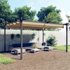 shumee tópszínű kerti pavilon behúzható tetővel 4 x 3 m