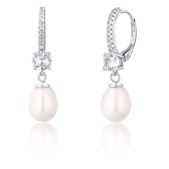JwL Luxury Pearls Gyönyörű fülbevaló igazgyöngyökkel és cirkónium kővel JL0739