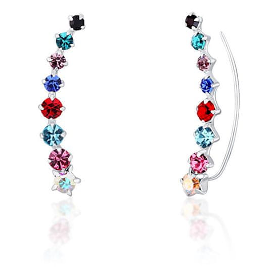 JwL Luxury Pearls Bámulatos fülbevaló színes kristályokkal JL0742