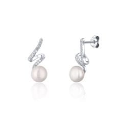 JwL Luxury Pearls Elegáns ékszer szett valódi gyöngyökkel és cirkóium kövekkel JL0746 (lánc, medál, fülbevaló)
