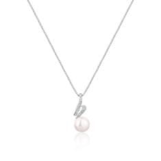 JwL Luxury Pearls Elegáns ékszer szett valódi gyöngyökkel és cirkóium kövekkel JL0746 (lánc, medál, fülbevaló)