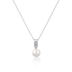 JwL Luxury Pearls Elegáns nyaklánc valódi gyönggyel és cirkónium kövekkel JL0748 (lánc, medál)