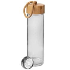 Kiránduló palack üveg/bambusz szűrővel 500ml