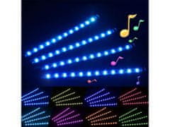 Verkgroup 4x Musical LED RGB lámpa a járművek belsejének megvilágításához 12V + távirányító