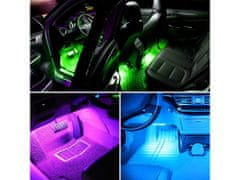Verkgroup 4x Musical LED RGB lámpa a járművek belsejének megvilágításához 12V + távirányító