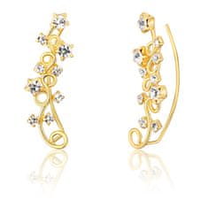 JwL Luxury Pearls Gyönyörű aranyozott hosszú fülbevaló kristályokkal JL0740