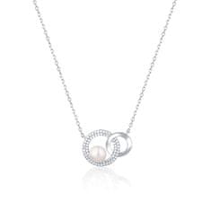 JwL Luxury Pearls Divatos nyaklánc valódi gyönggyel és cirkónium kővel JL0751 (lánc, medál)