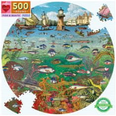 eeBoo Kerek puzzle Halak és hajók 500 darab