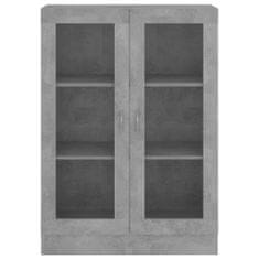 shumee betonszürke forgácslap vitrinszekrény 82,5 x 30,5 x 115 cm