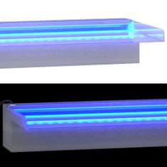 Greatstore rozsdamentes acél vízeséskifolyó RGB LED-ekkel 45 cm