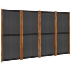 Greatstore fekete 4 paneles térelválasztó 280x180 cm