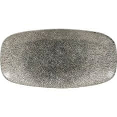 Churchill Sekély tányér, Raku Quartz Black, 35,5x18,9 cm