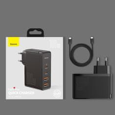 BASEUS GaN2 Pro hálózati töltő adapter 2x USB / 2x USB-C 100W QC PD, fekete