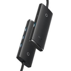 BASEUS Lite HUB adapter USB-C - 4x USB 1m, fekete
