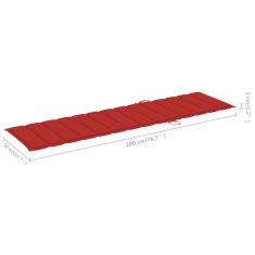 Greatstore piros szövet napozóágypárna 200 x 50 x 4 cm