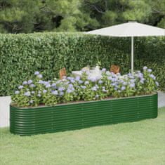 shumee zöld porszórt acél kerti ültetőláda 368x80x68 cm